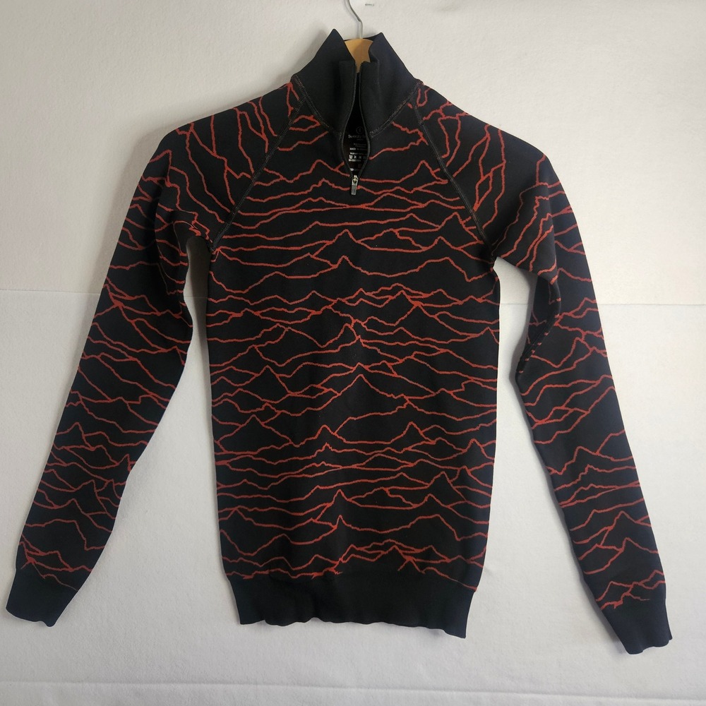 Sweaty Betty Base Layer Top Red Line Mountain Quarter Zip Ski Thermal Small